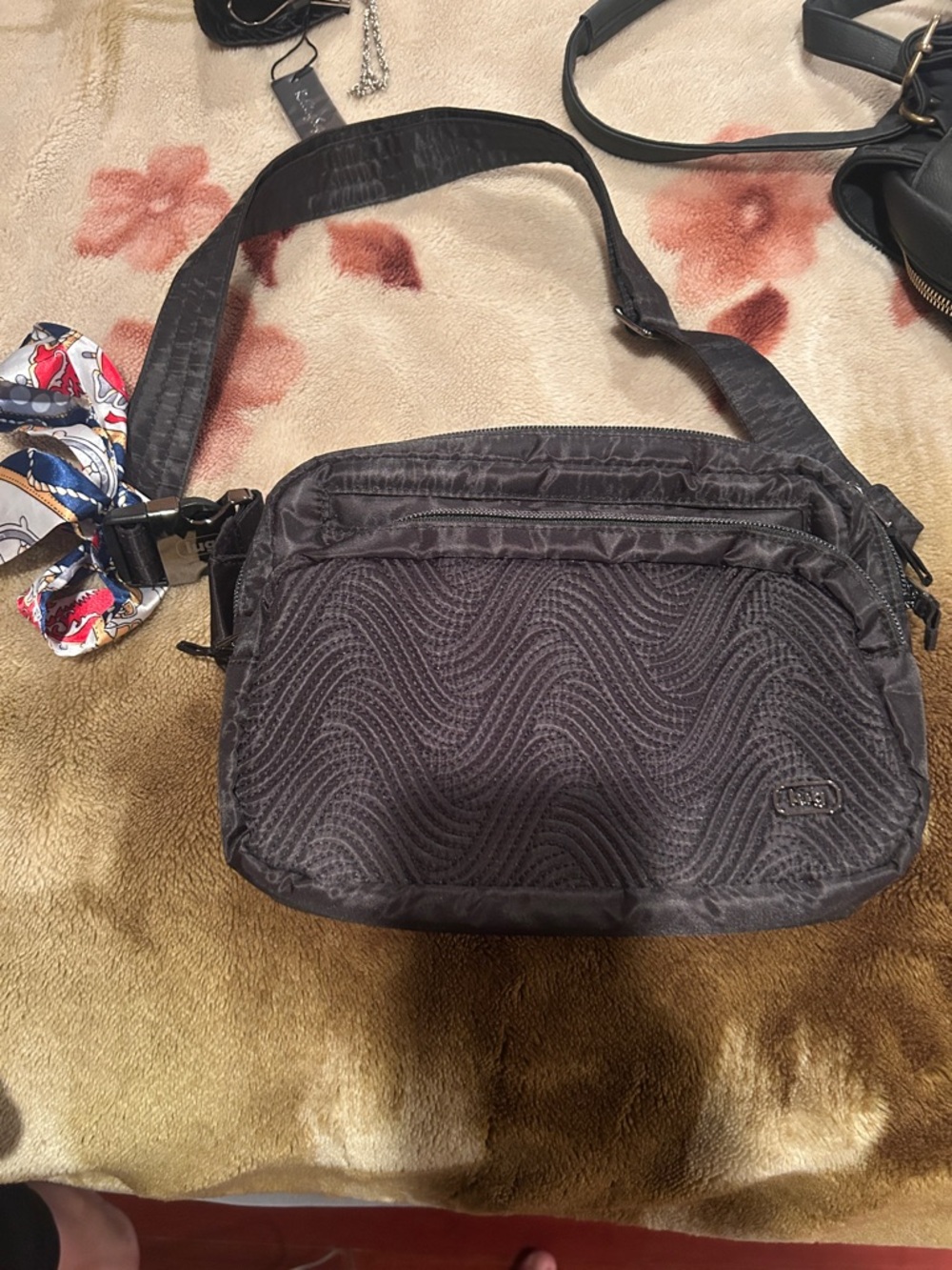 Lightweight Quilted Black Crossbody Bag
